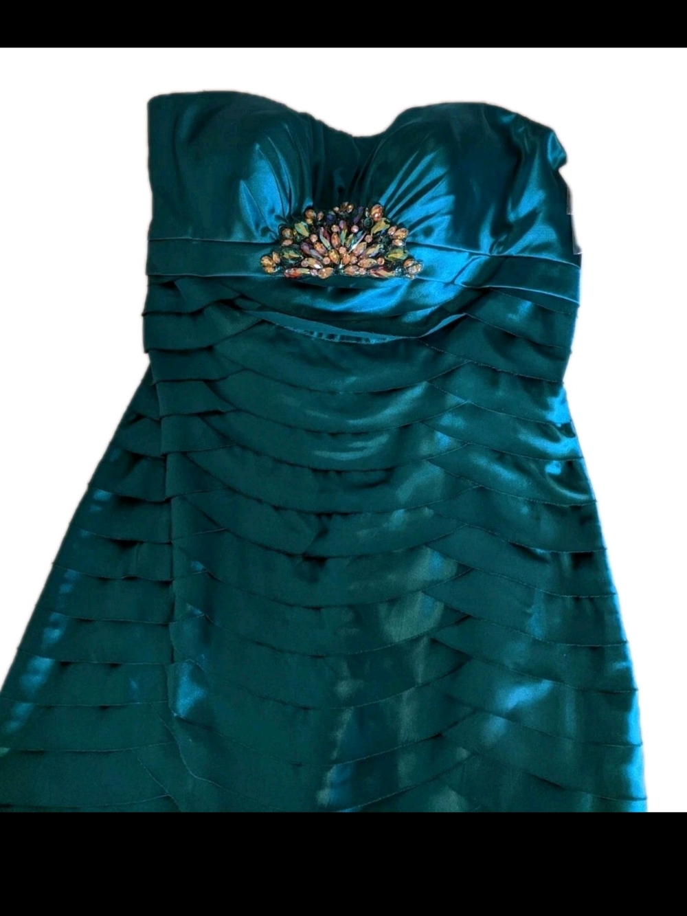 Tony Bowls Cocktail mini  Dress Size 2 NWT Rhinestone Pleated Strapless
